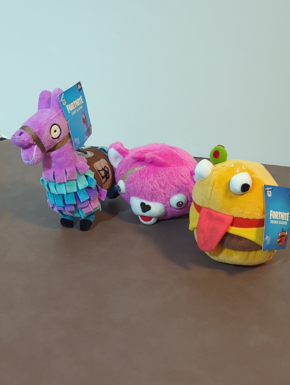 3 Fortnite Plush Stuffed Animals Durrr Burger Loot Llama Cuddle Team Leader Russ